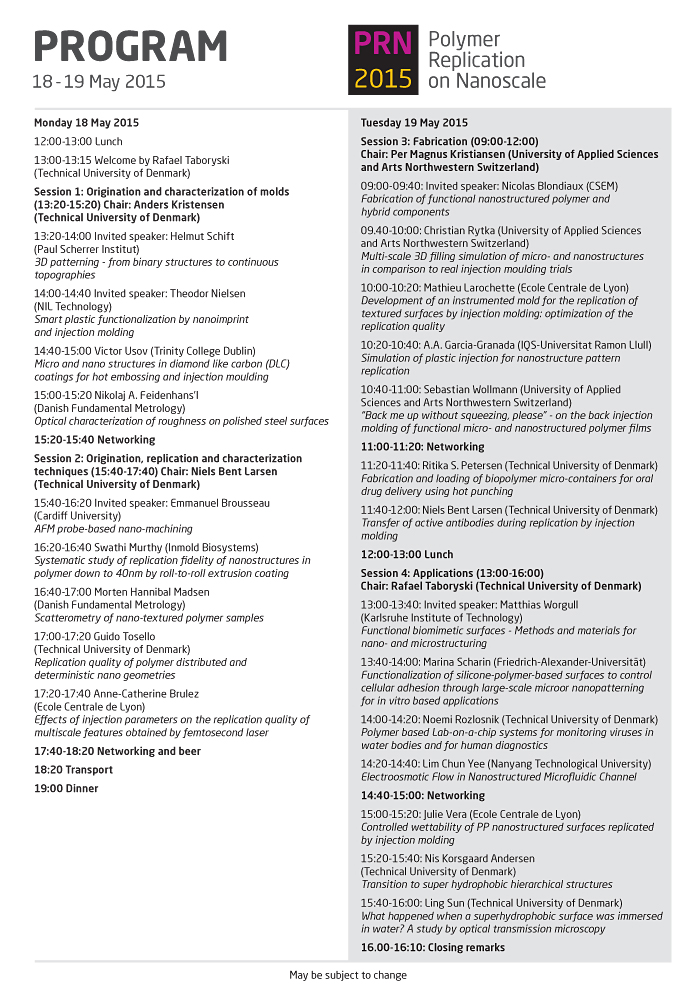 Programme PRN 2015